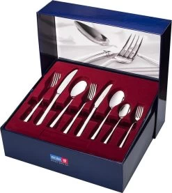 Sola Bestekset Luxor - Modern - 12 Persoons - 100 Delig - Zilverwit Edelstaal 18/10 - RVS - Zilver -Demeyere Winkel 1070x1200 2