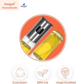 BooGoo® - RVS Olijfolie Sprayer Extreme Deluxe - Olijfolie Fles Verstuiver Voor Keuken - Oliespray - Oliefles - BBQ Accesoires - Olie Pomp Bakspray - Cooking Spray -Demeyere Winkel 1087x1200 1