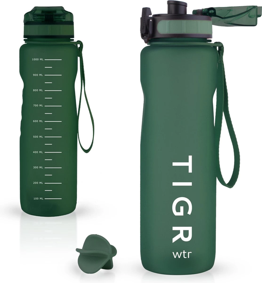 TIGR The Athlete - Drinkfles - Waterfles Met Fruit Filter - 1000ml - Groen - Met Mengbal Voor Shakes 1 TIGR The Athlete - Drinkfles - Waterfles Met Fruit Filter - 1000ml - Groen - Met Mengbal Voor Shakes