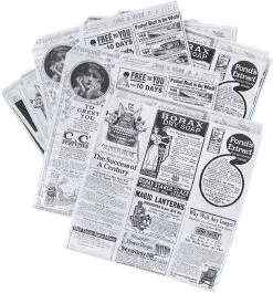 Rainbecom - 50 Stuks - 19 X 17 Cm - Hamburger Zakje Papier - Vetvrij Papier - Papieren Zak Voor Sandwiches - Krant -Demeyere Winkel 1119x1200