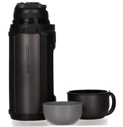 Lock&Lock Thermoskan - Isoleerkan - Thee En Koffie - Lekvrij - 1,5 Liter - RVS - Inklapbaar Handvat - Zwart -Demeyere Winkel 1161x1200 2