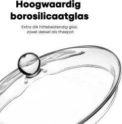 Vatten® Premium Glazen Theepot - 700ml - Dubbelwandig - Anti-drup - Transparant -Demeyere Winkel 1175x1200