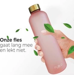Innovaland Luxe Motivatie Waterfles Roze 1 Liter Drinkfles - BPA Vrij - Volwassenen - Kinderen - Cadeau - Fitnes- Geschenk - Cadeautjes -Demeyere Winkel 1187x1200 3