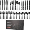 Deleca 6 Persoons Bestekset (36-delig) - Lepels, Messen, Vorken & Steakmessen - Vaatwasserbestendig - Zwart / RVS