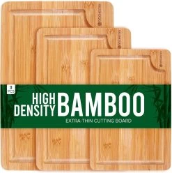 Rochester Snijplanken Hout – Borrelplank – Serveerplank - 3-Delig – Organisch Bamboe – Luxe Design – Hygienisch En Duurzaam