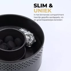 Ozocozy BBQ-ONE Houtskool Tafelbarbecue - Ø30 Cm- Zwart - Incl. Draagtas, Siliconen Bakkwast En RVS-Barbecuetang 14 Ozocozy BBQ-ONE Houtskool Tafelbarbecue - Ø30 Cm- Zwart - Incl. Draagtas, Siliconen Bakkwast En RVS-Barbecuetang -Demeyere Winkel 1197x1200 8