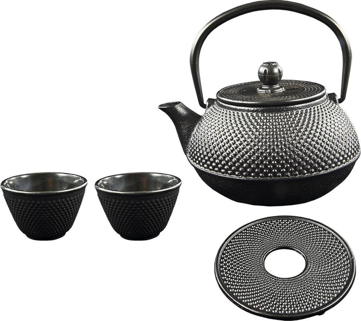 SakuraTea - Theepot Set - 4-delig - Gietijzer - Zwart - 0.8L - 2 Kopjes (100ml) 8 SakuraTea - Theepot Set - 4-delig - Gietijzer - Zwart - 0.8L - 2 Kopjes (100ml) - Afbeelding 8