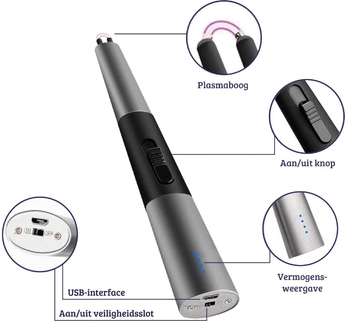 Allkinds Lange Elektrische Plasma Aansteker - USB Oplaadbaar - Vlamloze Elektrische Aansteker Voor Keuken, Kaars, BBQ Of Openhaard - Zwart - In- En Outdoor - Chique Design 2 Allkinds Lange Elektrische Plasma Aansteker - USB Oplaadbaar - Vlamloze Elektrische Aansteker Voor Keuken, Kaars, BBQ Of Openhaard - Zwart - In- En Outdoor - Chique Design - Afbeelding 2