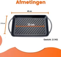 Kicinn Grillplaat - Gietijzer - Geëmailleerd - Incl. Accessoires - Ø 33 X 21.8 Cm (LxB) -Demeyere Winkel 1200x1127