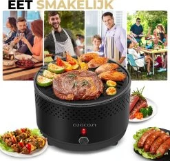 Ozocozy BBQ-ONE Houtskool Tafelbarbecue - Ø30 Cm- Zwart - Incl. Draagtas, Siliconen Bakkwast En RVS-Barbecuetang 16 Ozocozy BBQ-ONE Houtskool Tafelbarbecue - Ø30 Cm- Zwart - Incl. Draagtas, Siliconen Bakkwast En RVS-Barbecuetang -Demeyere Winkel 1200x1133 4