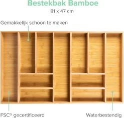 Grote Bestekbak Bamboe 81x47CM - Coninx Besteklade - Opbergbak - Duurzaam - Bamboe - Voor Laden Vanaf 47cm Diep 14 Grote Bestekbak Bamboe 81x47CM - Coninx Besteklade - Opbergbak - Duurzaam - Bamboe - Voor Laden Vanaf 47cm Diep -Demeyere Winkel 1200x1140 1