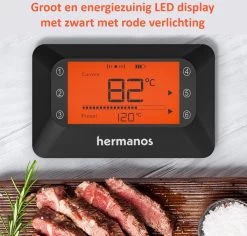 Hermanos® Digitale BBQ Thermometer Draadloos - Keukenthermometer - Bluetooth Met App - 4 Sondes - Magneet - Incl. Batterijen 19 Hermanos® Digitale BBQ Thermometer Draadloos - Keukenthermometer - Bluetooth Met App - 4 Sondes - Magneet - Incl. Batterijen -Demeyere Winkel 1200x1148 1