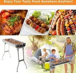 Uten - Houtskoolbarbecue - Opvouwbare Barbecue - Houtskoolbarbecues - Draagbare Camping Barbecue - 430 Roestvrij Staal Grill BBQ - 5-10 Persoon Tuin Buitenfeest - Zilver -Demeyere Winkel 1200x1162 9