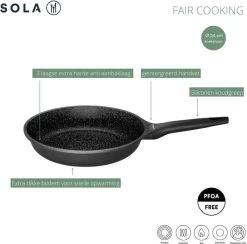 Sola - Fair Cooking Zwart/wit Greblon Anti Aanbaklaag 9 Sola - Fair Cooking Zwart/wit Greblon Anti Aanbaklaag -Demeyere Winkel 1200x1184 2