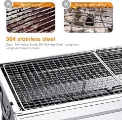 Uten - Houtskoolbarbecue - Opvouwbare Barbecue - Houtskoolbarbecues - Draagbare Camping Barbecue - 430 Roestvrij Staal Grill BBQ - 5-10 Persoon Tuin Buitenfeest - Zilver -Demeyere Winkel 1200x1184 5