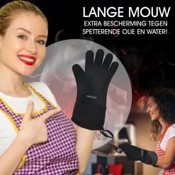 Sense Of Taste Ovenwanten - 2 Stuks - Ovenhandschoenen - Hittebestendig - 230°C - Siliconen - Zwart - Koken - Extra Lang -Demeyere Winkel 1200x1196 3