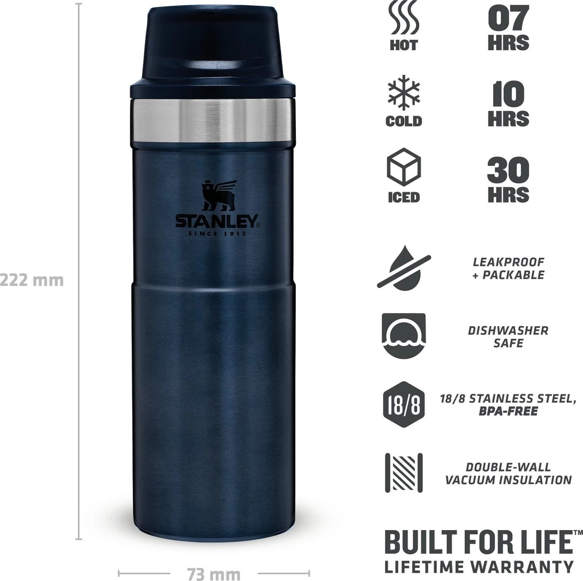 Stanley Trigger-Action Travel Mug 0.47L - Thermosfles - Nightfall 3 Stanley Trigger-Action Travel Mug 0.47L - Thermosfles - Nightfall - Afbeelding 3