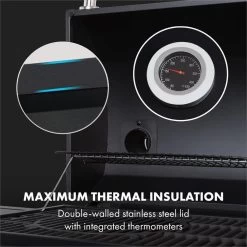 Klarstein Kingsville Double Barbecue - Houtskool- En Gasbarbecue - Smoker BBQ - Inclusief Deksels En Thermometer - Met 2 Roosters - Zwart -Demeyere Winkel 1200x1200 1005