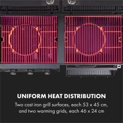 Klarstein Kingsville Double Barbecue - Houtskool- En Gasbarbecue - Smoker BBQ - Inclusief Deksels En Thermometer - Met 2 Roosters - Zwart -Demeyere Winkel 1200x1200 1006