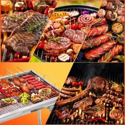 Uten - Houtskoolbarbecue - Opvouwbare Barbecue - Houtskoolbarbecues - Draagbare Camping Barbecue - 430 Roestvrij Staal Grill BBQ - 5-10 Persoon Tuin Buitenfeest - Zilver -Demeyere Winkel 1200x1200 1036