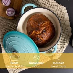 Chefarone Gietijzeren Pan - Braadpan Inclusief Deksel - Geschikt Voor Alle Warmtebronnen - Geëmailleerd Blauw -Demeyere Winkel 1200x1200 165