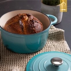 Chefarone Gietijzeren Pan - Braadpan Inclusief Deksel - Geschikt Voor Alle Warmtebronnen - Geëmailleerd Blauw -Demeyere Winkel 1200x1200 169