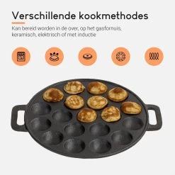 Ocina Poffertjespan – Combo Pack – 19 Poffertjes – Poffertjesmaker – Poffertjespan Inductie – Poffertjespan Electrisch – Gietijzeren Pan - Inclusief Doseerfles, Handvaten, 6x Poffertjesvorken En Invetkwast – Gratis Receptenboek 13 Ocina Poffertjespan – Combo Pack – 19 Poffertjes – Poffertjesmaker – Poffertjespan Inductie – Poffertjespan Electrisch – Gietijzeren Pan - Inclusief Doseerfles, Handvaten, 6x Poffertjesvorken En Invetkwast – Gratis Receptenboek -Demeyere Winkel 1200x1200 173