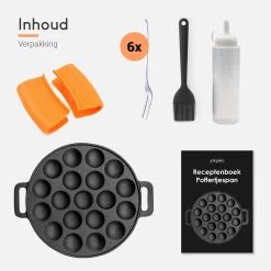 Ocina Poffertjespan – Combo Pack – 19 Poffertjes – Poffertjesmaker – Poffertjespan Inductie – Poffertjespan Electrisch – Gietijzeren Pan - Inclusief Doseerfles, Handvaten, 6x Poffertjesvorken En Invetkwast – Gratis Receptenboek 19 Ocina Poffertjespan – Combo Pack – 19 Poffertjes – Poffertjesmaker – Poffertjespan Inductie – Poffertjespan Electrisch – Gietijzeren Pan - Inclusief Doseerfles, Handvaten, 6x Poffertjesvorken En Invetkwast – Gratis Receptenboek -Demeyere Winkel 1200x1200 177