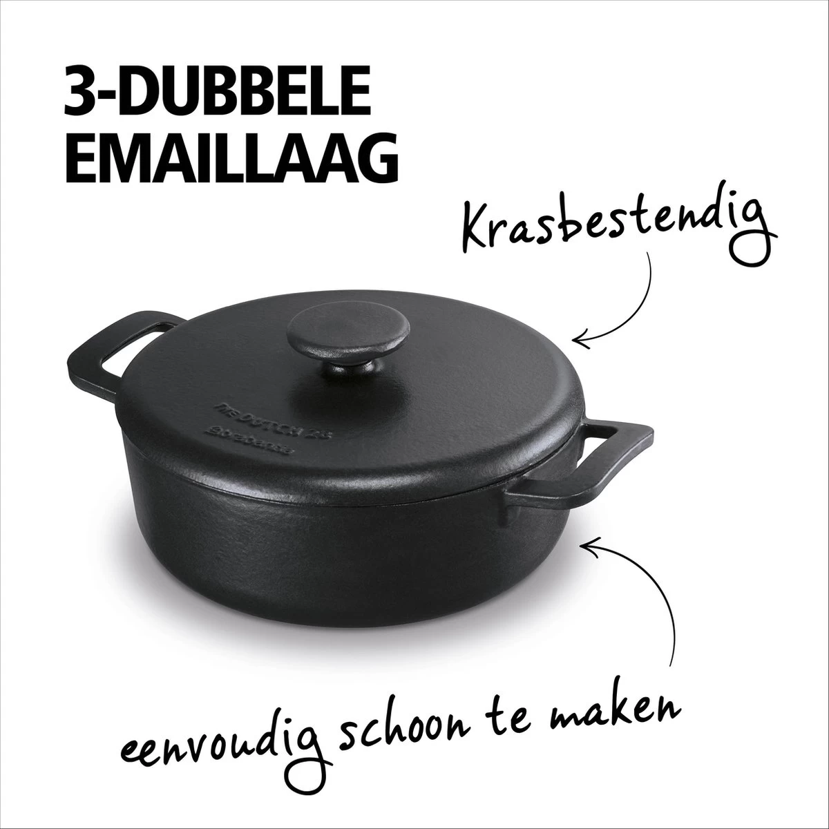Brabantia The Dutch Braadpan - Matt Black - 28 Cm - Gietijzer 3 Brabantia The Dutch Braadpan - Matt Black - 28 Cm - Gietijzer - Afbeelding 3