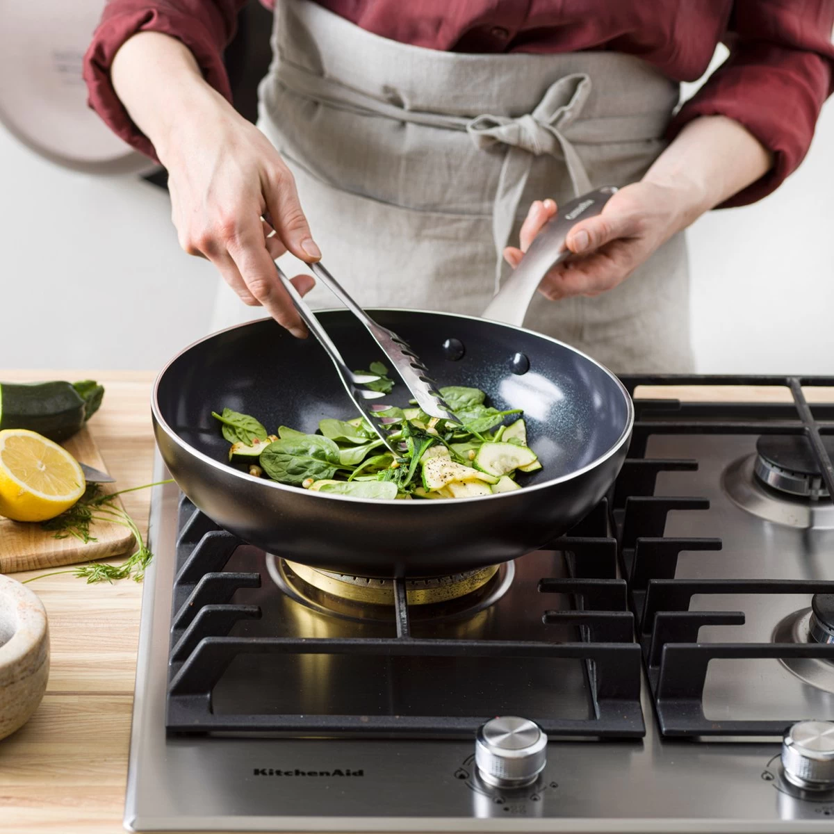 GreenPan Wokpan - Royal Black - ø 28 Cm - Keramische Anti-aanbaklaag 2 GreenPan Wokpan - Royal Black - ø 28 Cm - Keramische Anti-aanbaklaag - Afbeelding 2