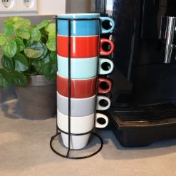 Orange85 Koffiekopjes - Met Houder - Set Van 6 - Gekleurd - 300 Ml - Keramiek -Demeyere Winkel 1200x1200 52