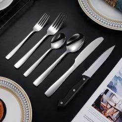 Deleca 8 Persoons Bestekset (48-delig) - Lepels, Messen, Vorken & Steakmessen - Vaatwasserbestendig - Zilver / RVS 12 Deleca 8 Persoons Bestekset (48-delig) - Lepels, Messen, Vorken & Steakmessen - Vaatwasserbestendig - Zilver / RVS -Demeyere Winkel 1200x1200 552