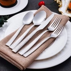 Deleca 6 Persoons Bestekset Deluxe (30-delig) - Vorken, Lepels En Messen - Vaatwasserbestendig - Gehamerd - Zilver / RVS -Demeyere Winkel 1200x1200 570