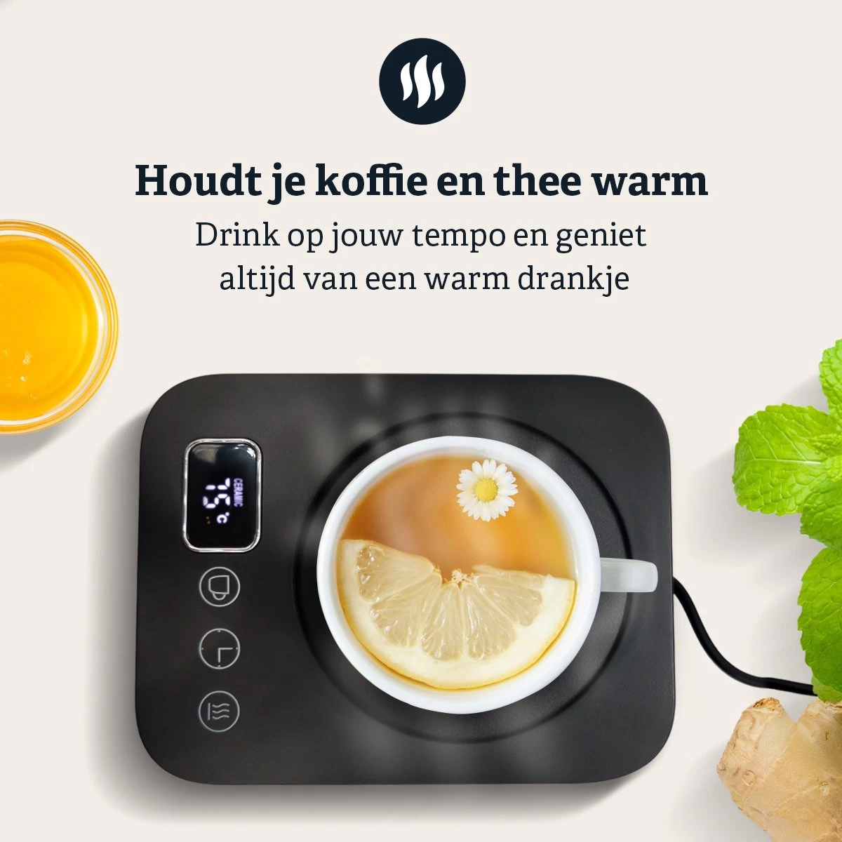 Shutterlight Verwarmde Onderzetter – Tot 85°C – 9 Standen – Timer – Warmhoudplaat Voor Mok Thee & Koffie – Mug Heating Plate – Cup Warmer 2 Shutterlight Verwarmde Onderzetter – Tot 85°C – 9 Standen – Timer – Warmhoudplaat Voor Mok Thee & Koffie – Mug Heating Plate – Cup Warmer - Afbeelding 2