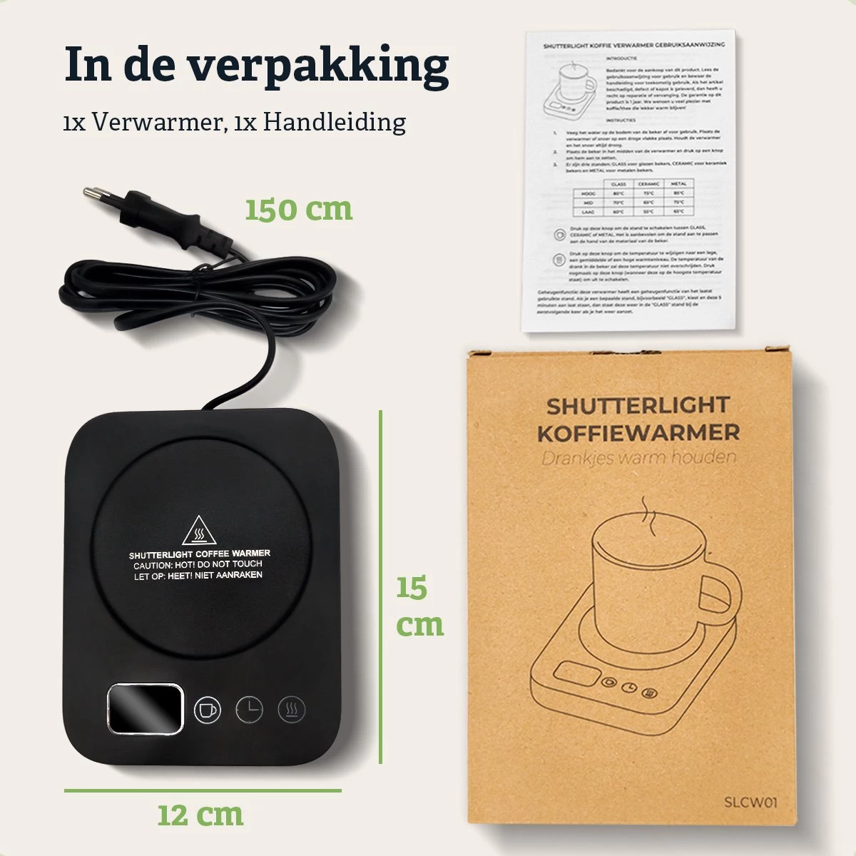 Shutterlight Verwarmde Onderzetter – Tot 85°C – 9 Standen – Timer – Warmhoudplaat Voor Mok Thee & Koffie – Mug Heating Plate – Cup Warmer 8 Shutterlight Verwarmde Onderzetter – Tot 85°C – 9 Standen – Timer – Warmhoudplaat Voor Mok Thee & Koffie – Mug Heating Plate – Cup Warmer - Afbeelding 8