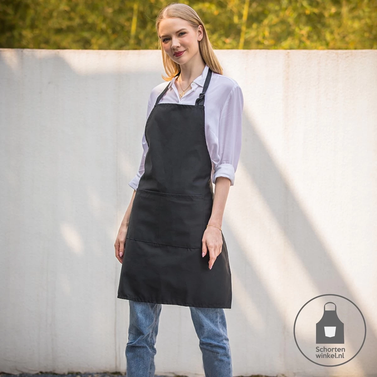 Schortenwinkel - Professioneel Keukenschort - Kookschort - Horeca - Zwart 2 Schortenwinkel - Professioneel Keukenschort - Kookschort - Horeca - Zwart - Afbeelding 2