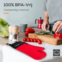 KitchenLove Ovenwanten - 2 Stuks Ovenhandschoenen - Hittebestendig Tot 250 °C - Siliconen - Rood 11 KitchenLove Ovenwanten - 2 Stuks Ovenhandschoenen - Hittebestendig Tot 250 °C - Siliconen - Rood -Demeyere Winkel 1200x1200 658