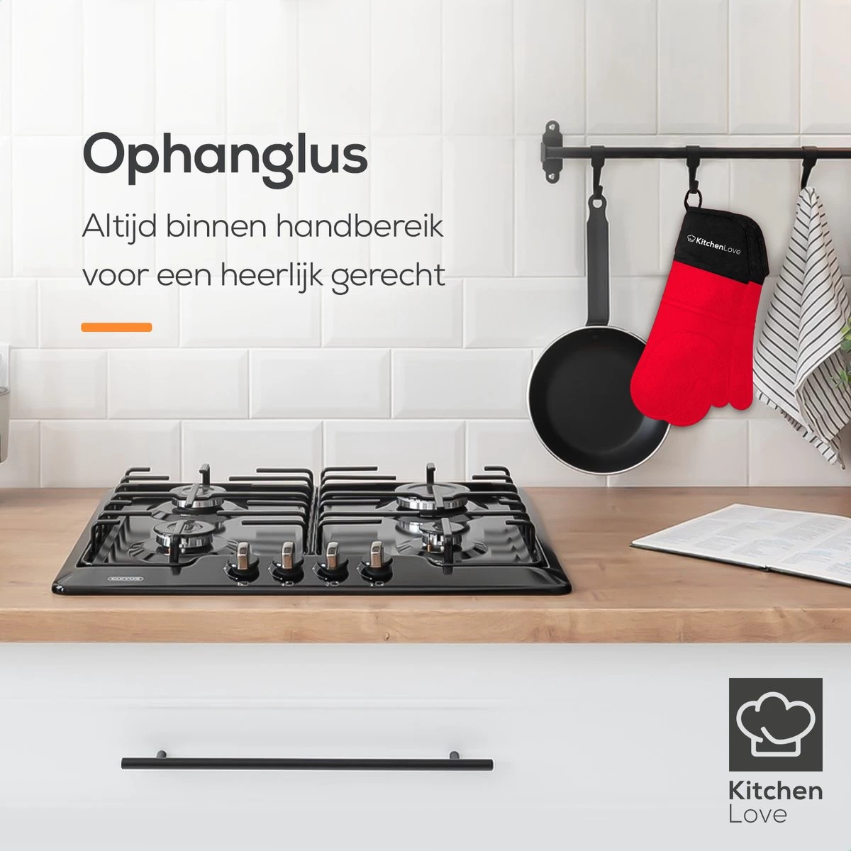 KitchenLove Ovenwanten - 2 Stuks Ovenhandschoenen - Hittebestendig Tot 250 °C - Siliconen - Rood 4 KitchenLove Ovenwanten - 2 Stuks Ovenhandschoenen - Hittebestendig Tot 250 °C - Siliconen - Rood - Afbeelding 4