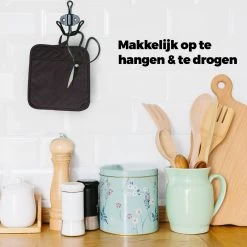 Roegaarden Pannenlappen - Pannenlap - 2 Stuks - Met Insteekvakken - Zwart 8 Roegaarden Pannenlappen - Pannenlap - 2 Stuks - Met Insteekvakken - Zwart -Demeyere Winkel 1200x1200 669