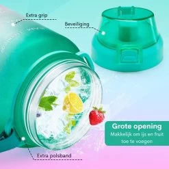 FLOOQ Motivatie Waterfles Zwart - 2 Liter Drinkfles - BPA Vrij - Waterfles Met Tijdsmarkering -Demeyere Winkel 1200x1200 690