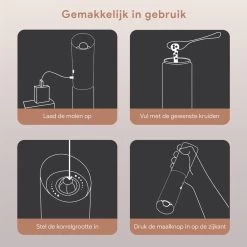 DODANA Premium Peper - & Zoutmolen Elektrisch - 1 Stuk - Pepermolen - Zoutmolen - Oplaadbaar - USB - Elektrische Pepermolen - RVS - Zwaartekracht Functie - LED Lamp - Nl Handleiding - Incl Borsteltje 15 DODANA Premium Peper - & Zoutmolen Elektrisch - 1 Stuk - Pepermolen - Zoutmolen - Oplaadbaar - USB - Elektrische Pepermolen - RVS - Zwaartekracht Functie - LED Lamp - Nl Handleiding - Incl Borsteltje -Demeyere Winkel 1200x1200 701