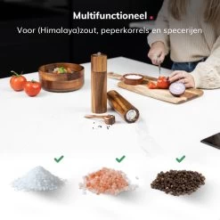 Deleca Luxe Peper En Zoutmolen Set - Zout / Pepermolen - Handmatig - Met Navul Lepel & Geschenkdoos - Acacia Hout - Rond 16 Deleca Luxe Peper En Zoutmolen Set - Zout / Pepermolen - Handmatig - Met Navul Lepel & Geschenkdoos - Acacia Hout - Rond -Demeyere Winkel 1200x1200 740