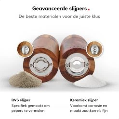 Deleca Luxe Peper En Zoutmolen Set - Zout / Pepermolen - Handmatig - Met Navul Lepel & Geschenkdoos - Acacia Hout - Rond 22 Deleca Luxe Peper En Zoutmolen Set - Zout / Pepermolen - Handmatig - Met Navul Lepel & Geschenkdoos - Acacia Hout - Rond -Demeyere Winkel 1200x1200 746