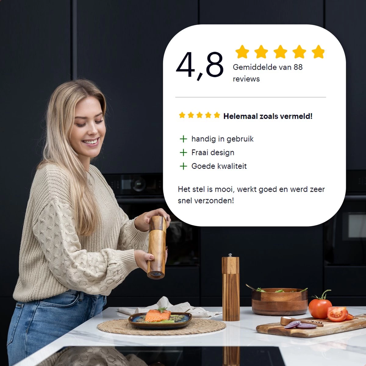 Deleca Luxe Peper En Zoutmolen Set - Zout / Pepermolen - Handmatig - Met Navul Lepel & Geschenkdoos - Acacia Hout - Rond 12 Deleca Luxe Peper En Zoutmolen Set - Zout / Pepermolen - Handmatig - Met Navul Lepel & Geschenkdoos - Acacia Hout - Rond - Afbeelding 12