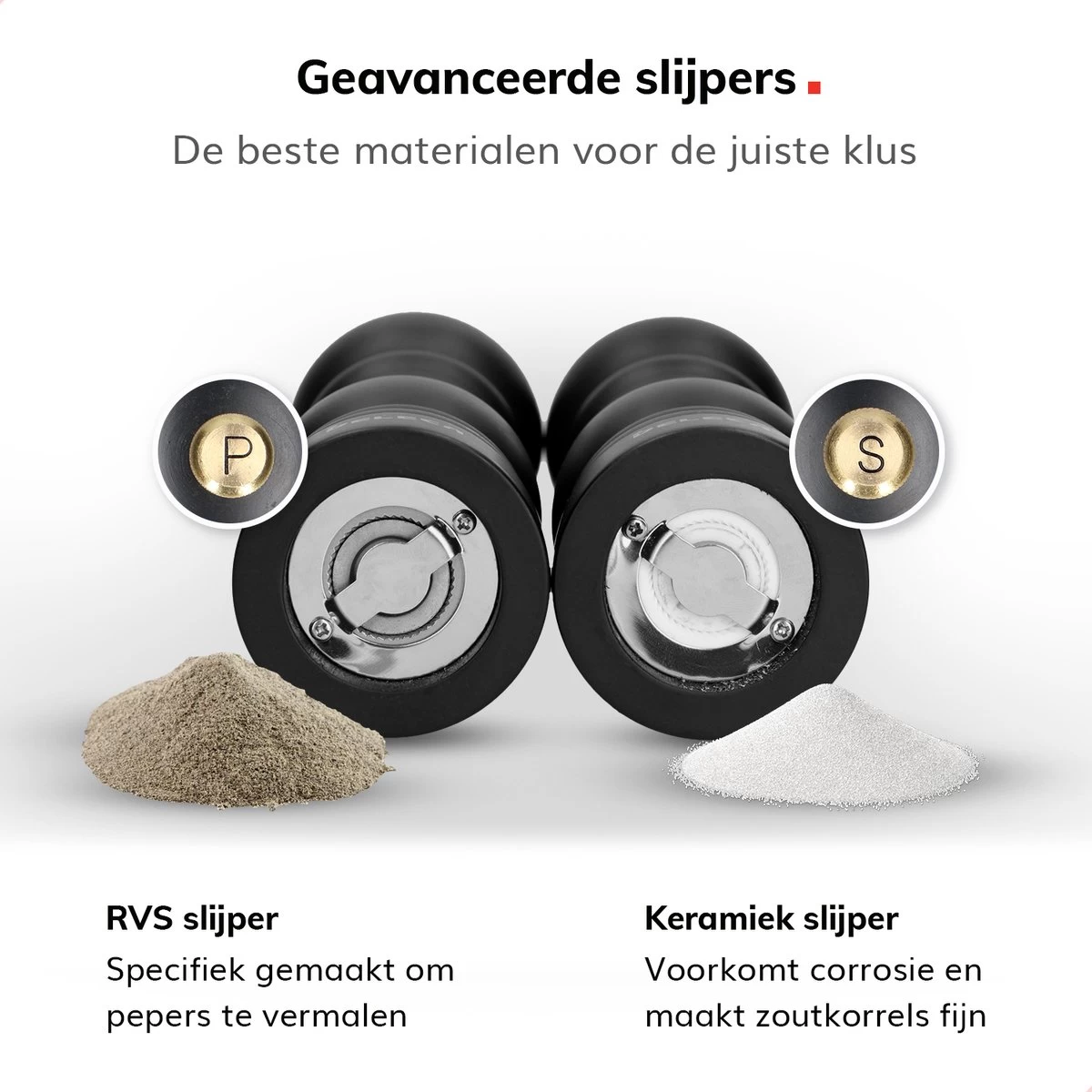 Deleca Luxe Peper En Zoutmolen Set - Met Geschenkdoos - Zout / Pepermolen - Rubberhout - Zwart & Goud 2 Deleca Luxe Peper En Zoutmolen Set - Met Geschenkdoos - Zout / Pepermolen - Rubberhout - Zwart & Goud - Afbeelding 2
