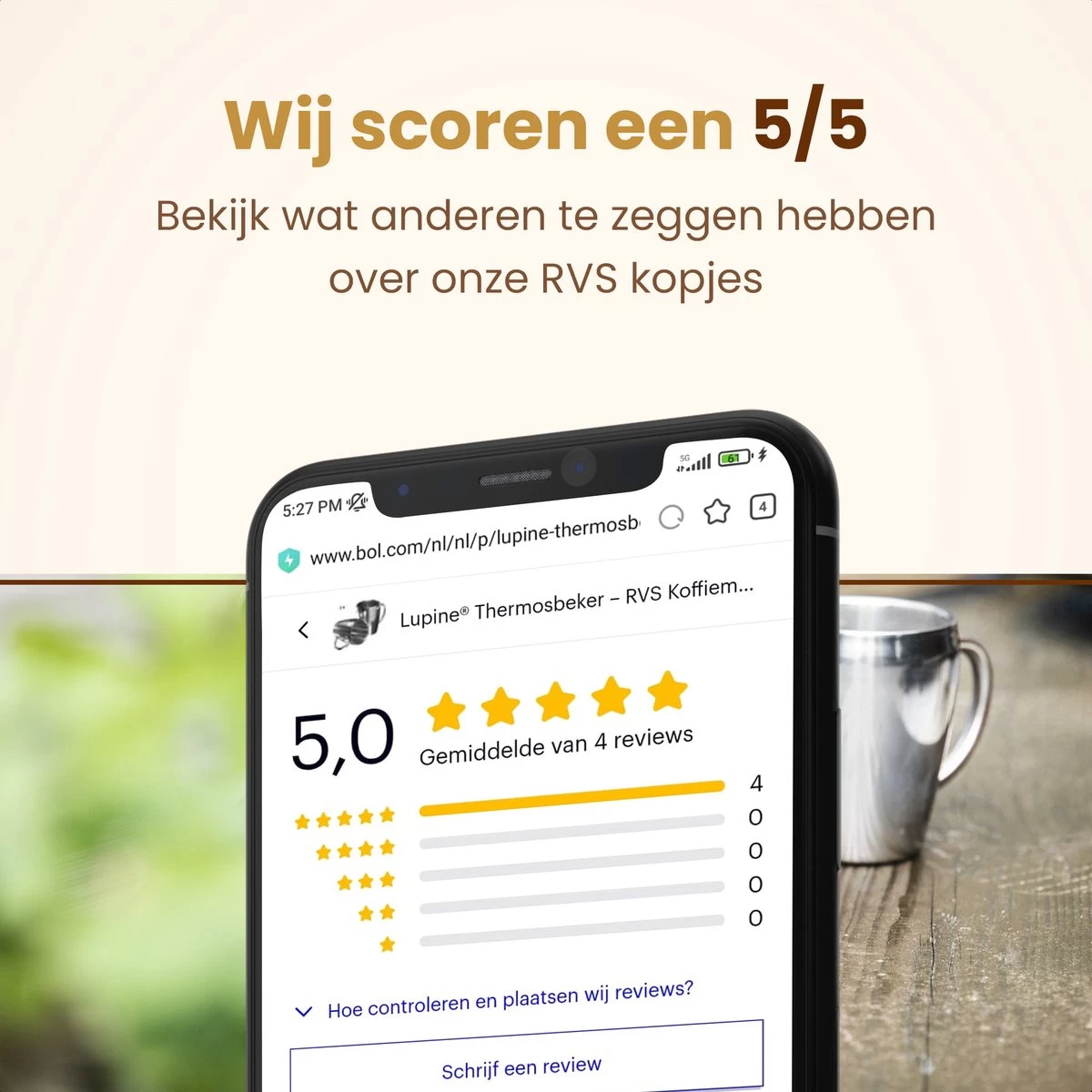 Lupine Beker RVS Dubbelwandig 200ml Lang Warm Set Van 2 Kopjes Mooie Set Bekers Van Roestvrij Staal 4 Lupine Beker RVS Dubbelwandig 200ml Lang Warm Set Van 2 Kopjes Mooie Set Bekers Van Roestvrij Staal - Afbeelding 4