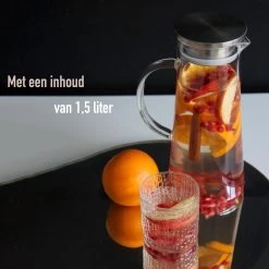 MÊZON® Schenkkan - Glazen Waterkan - Waterkaraf Voor Fruitwater - Multifunctionele Decanteer Karaf - Kan Met Deksel - 1.5L Capaciteit -Demeyere Winkel 1200x1200 900