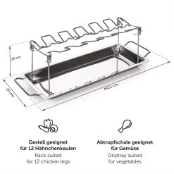 Blumtal BBQ Rek - Robuuste Roestvrijstalen Kippenpoot Rek - Voor 12 Poten - Kippengrillstandaard - Vaatwasmachinebestendig -Demeyere Winkel 1200x1200 973