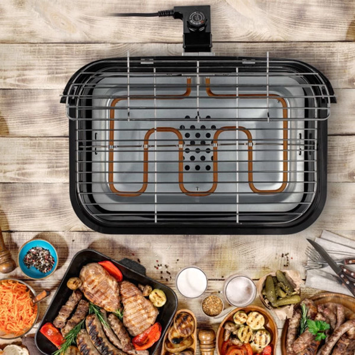 Princess 112252 Hybride Barbecue – Elektrische BBQ - Tafelmodel - 2000W - 44x 29cm - Gebruik Elektrisch Of Met Kolen 20 Princess 112252 Hybride Barbecue – Elektrische BBQ - Tafelmodel - 2000W - 44x 29cm - Gebruik Elektrisch Of Met Kolen - Afbeelding 20