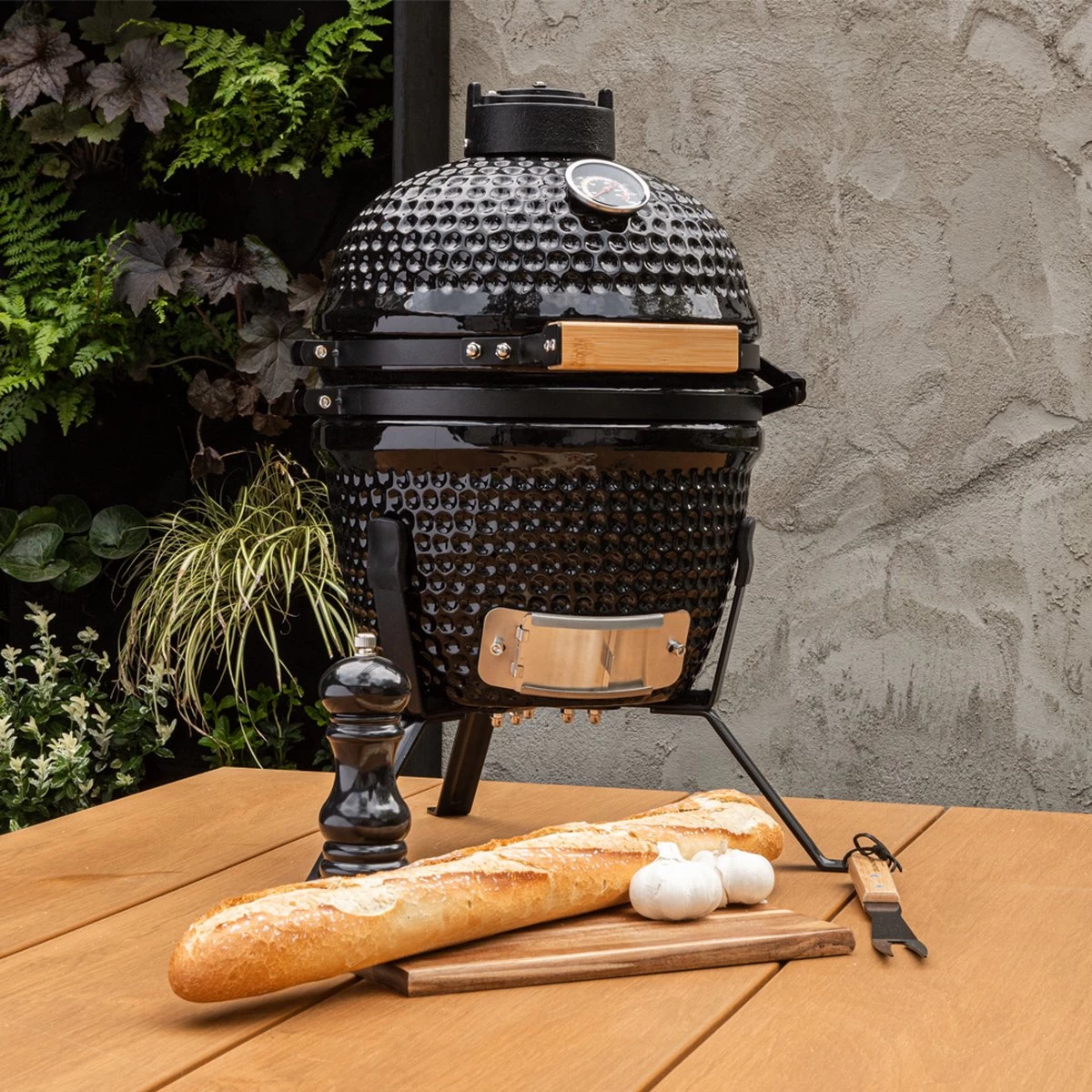 BluMill Kamado BBQ Egg - Kamado 13 Inch - Incl. Vlees Thermometer - Houtskoolbarbecues - Zwart - Ø 27cm 13 BluMill Kamado BBQ Egg - Kamado 13 Inch - Incl. Vlees Thermometer - Houtskoolbarbecues - Zwart - Ø 27cm - Afbeelding 13